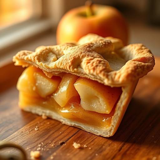 Porción de tarta de manzana casera con base crujiente