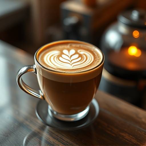 Taza de café recién hecho con un diseño latte art