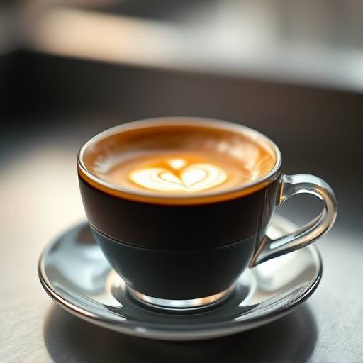 Taza pequeña de espresso concentrado con crema dorada